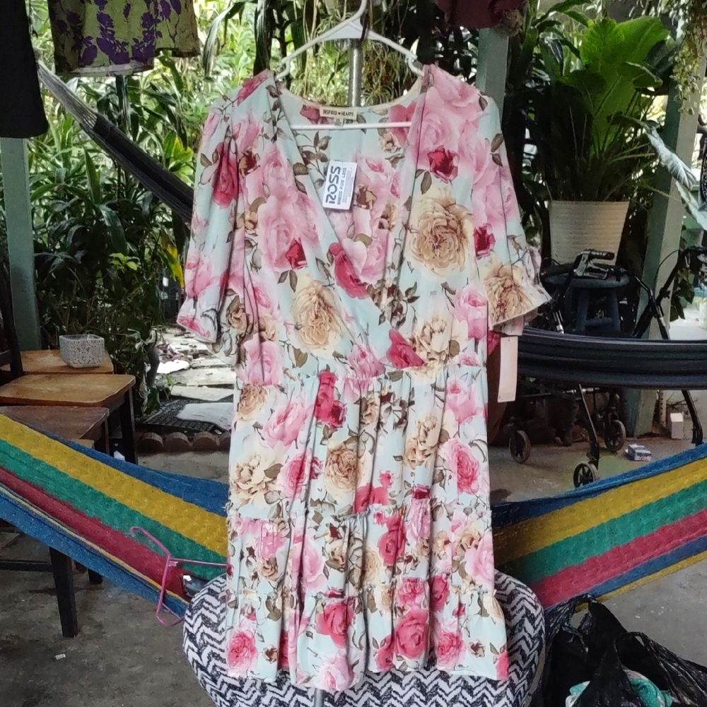 Floral Pink and Cream Dress